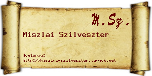Miszlai Szilveszter névjegykártya