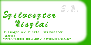 szilveszter miszlai business card